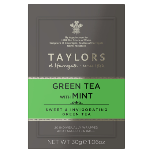 TAYLORS OF HARROGATE GREEN TEA WITH MINT 20 TEA BAGS 30G