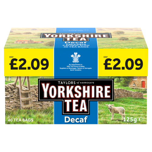 TAYLORS YORKSHIRE TEA DECAF 40S TEA BAGS PM £2.09 125G