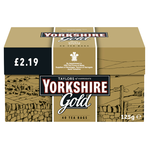 TAYLORS YORKSHIRE GOLD 40S TEA BAGS PMP £2.19 125G