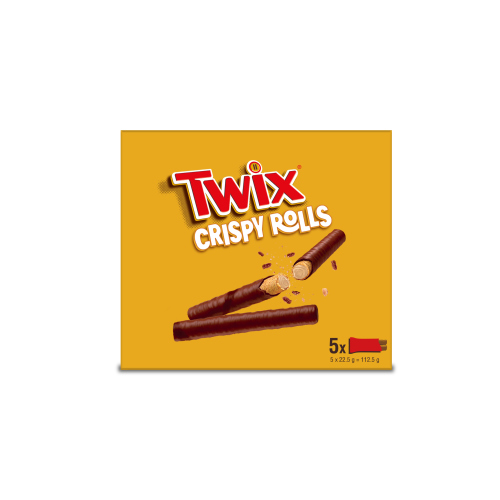 TWIX MILK CHOCOLATE CRISPY ROLLS SNACK BARS 5PK 112.5G