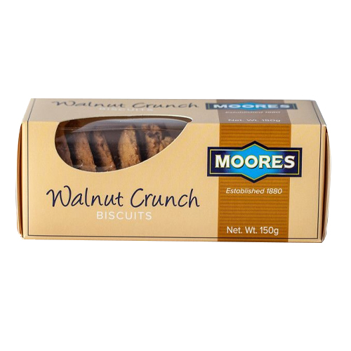 MOORES WALNUT CRUNCH BISCUITS 150G