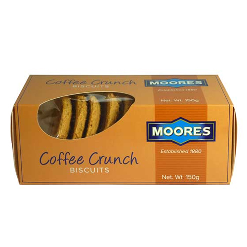 MOORES COFFEE CRUNCH BISCUITS 150G