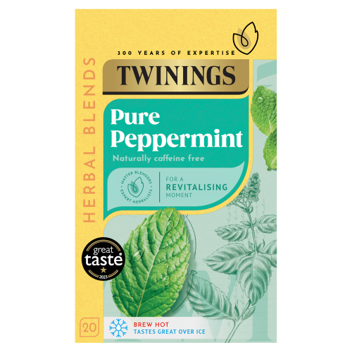 TWININGS PURE PEPPERMINT 20 SINGLE TEA BAGS 40G