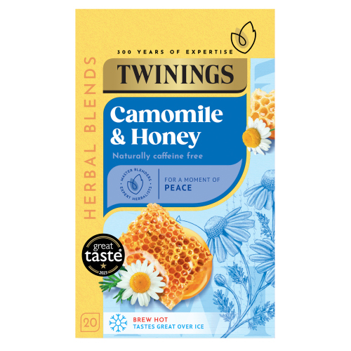 TWININGS CAMOMILE & HONEY 20 SINGLE TEA BAGS 30G