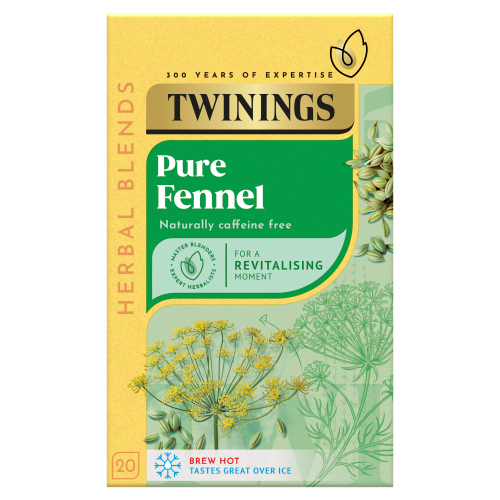 TWININGS PURE FENNEL 20 SINGLE TEA BAGS 40G