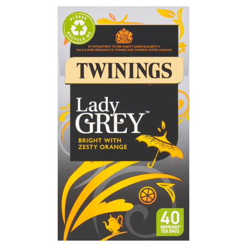 TWININGS LADY GREY 40 TEA BAGS 100G