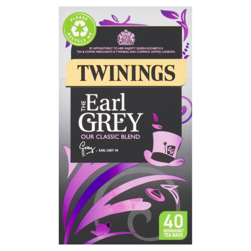TWININGS EARL GREY 40 TEA BAGS 100G