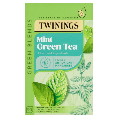 TWININGS MINT GREEN TEA 20 SINGLE TEA BAGS 40G