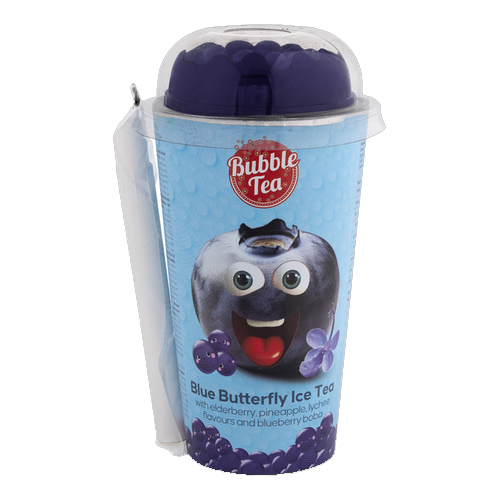 BUBBLE TEA BLUE BUTTERFLY WITH BLUEBERRY BOBA 350ML
