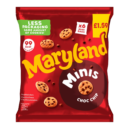 MARYLAND COOKIES MINIS CHOCOLATE CHIP PMP £1.59 118.8G