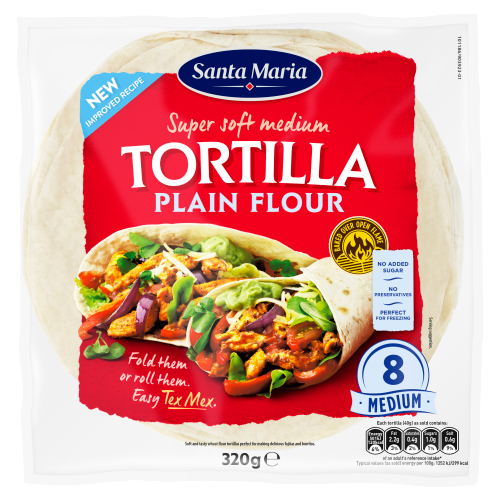 SANTA MARIA 8 PLAIN FLOUR SOFT TORTILLAS 320G