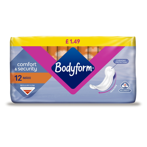 BODYFORM MAXI NORMAL SANITARY TOWELS PMP £1.49 12PK