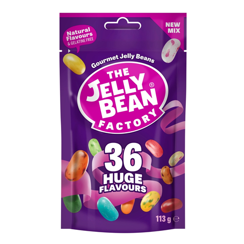 JELLY BEAN FACTORY GOURMET 36 HUGE FLAVOURS POUCH 113G