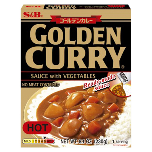 S&B GOLDEN CURRY SAUCE WITH VEGETABLES HOT 230G