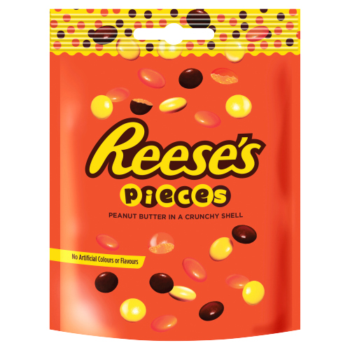 REESE'S PIECES PEANUT BUTTER IN A CRUNCHY SHELL POUCH 90G