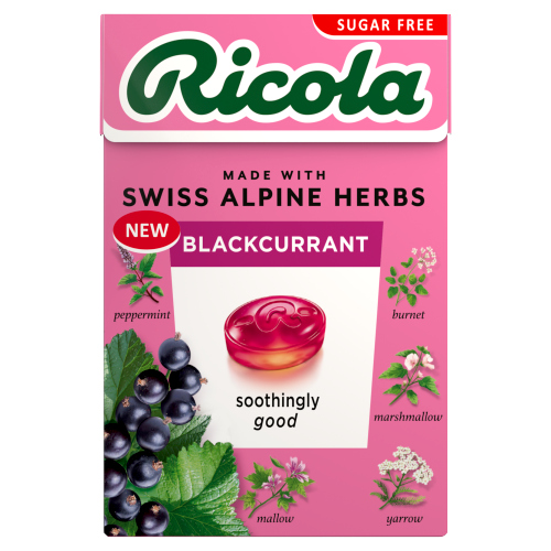 RICOLA BLACKCURRANT SUGAR FREE 10X 45G