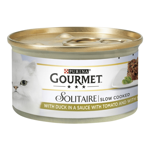 GOURMET SOLITAIRE WITH DUCK IN A SAUCE WITH TOMATO AND WITH SPINACH 85G