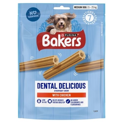 BAKERS DENTAL DELICIOUS MED DOG TREAT CHICKEN 200G