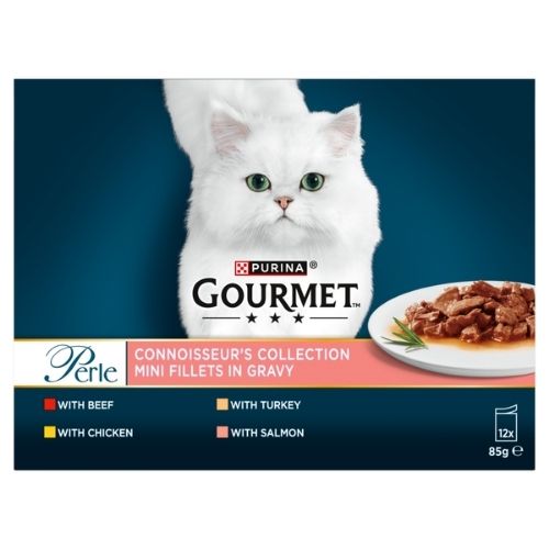GOURMET PERLE CONNOISSEURS CAT FOOD MIXED 12PK 85G