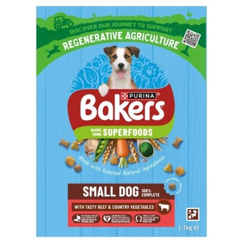 BAKERS SMALL DOG BEEF WITH VEGETABLES DRY DOG FOOD 1.1KG