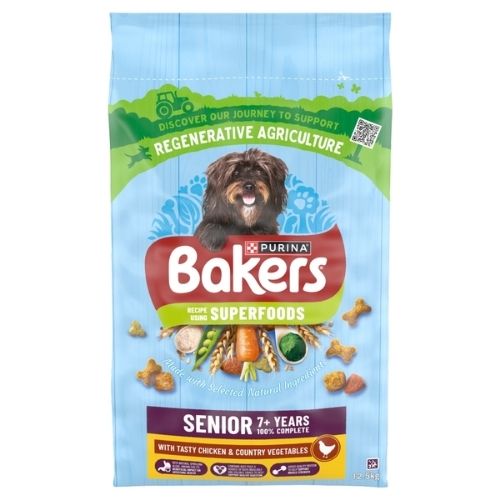 BAKERS SENIOR CHICKEN WITH VEGS DRY DOG FOOD 12.5KG