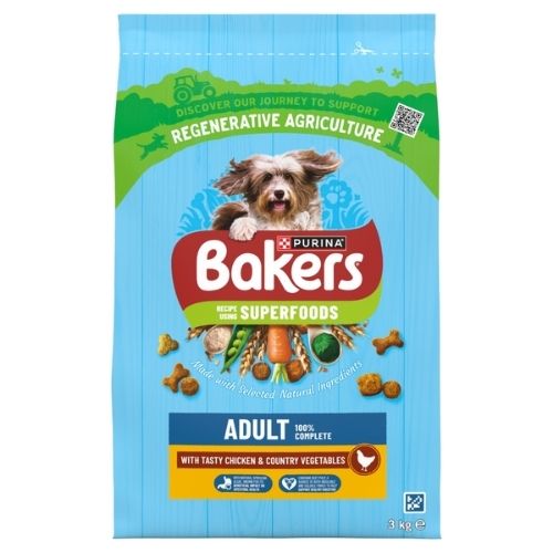 BAKERS ADULT CHICKEN WITH VEGETABLES DRY DOG FOOD 3KG