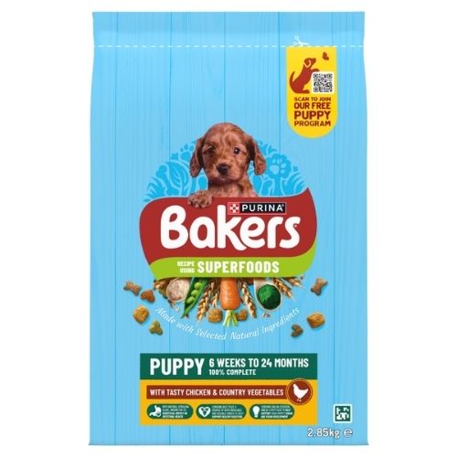BAKERS PUPPY CHICKEN WITH VEGS DRY DOG FOOD 2.85KG