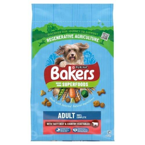 BAKERS ADULT BEEF WITH VEGETABLES DRY DOG FOOD 12KG