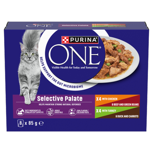 PURINA ONE SELECTIVE PALATE 8PK 85G