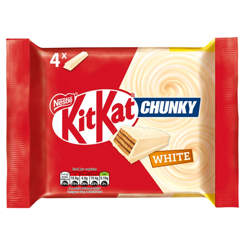KITKAT CHUNKY WHITE BARS 4PK 120G