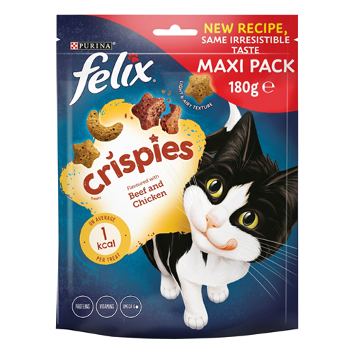 FELIX CRISPIES TREATS FLAVOURED WITH BEEF & CHICKEN 180G