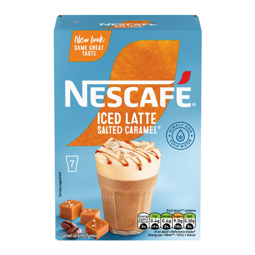 NESCAFE GOLD ICED SALTED CARAMEL LATTE INSTANT COFFEE 7SAC 101.5G