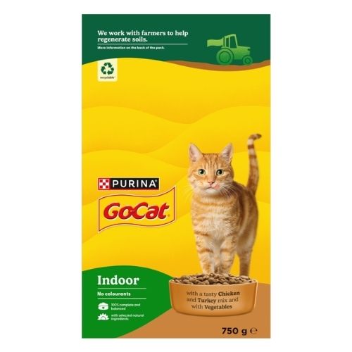 GO-CAT INDOOR WITH CHICKEN AND TURKEY MIX WITH VEGETABLES DRY CAT FOOD 750KG