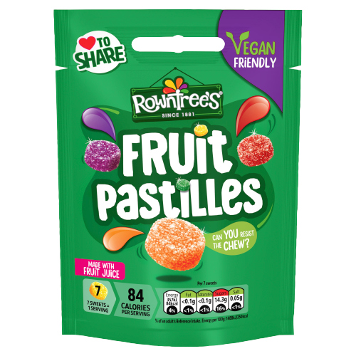 ROWNTREE'S FRUIT PASTILLES VEGAN SHARING BAG 143G