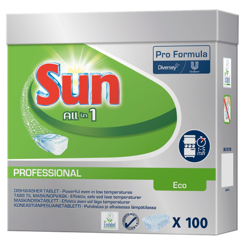 SUN ALL IN 1 ECO PROFESSIONAL DISHWASHER TABLET 100S 1.8KG