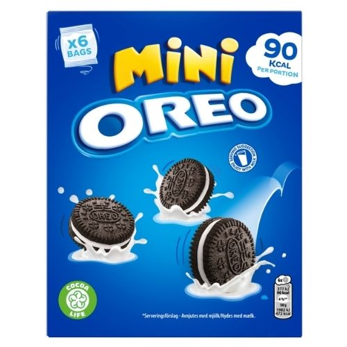 OREO MINI VANILLA S & SANDWICH BISCUITS 6 SNACK PACKS 114G
