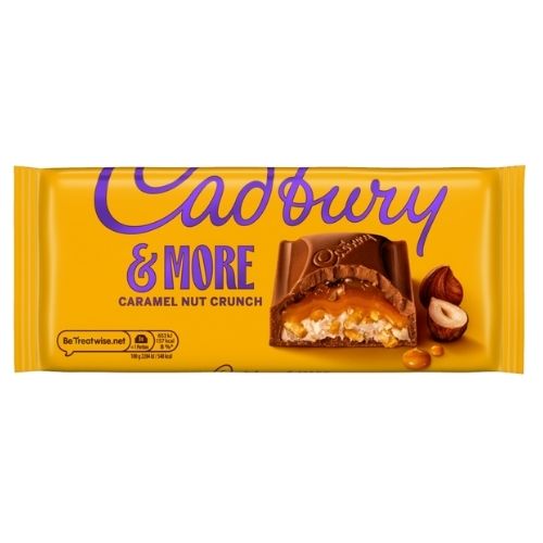 CADBURY DAIRY MILK & MORE CARAMEL NUT CRUNCH BLOCK 200G