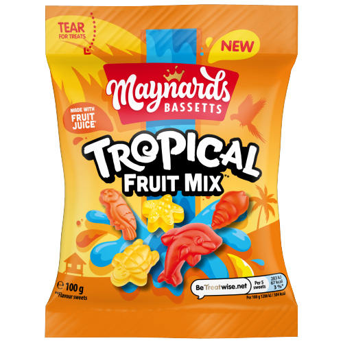 MAYNARDS BASSETTS TROPICAL FRUIT MIX 110G