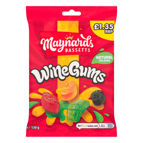 MAYNARDS BASSETTS WINE GUMS BAG PMP £1.35 130G