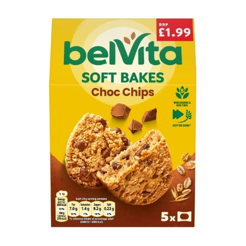 BELVITA SOFT BAKES CHOC CHIPS PMP £1.99 250G