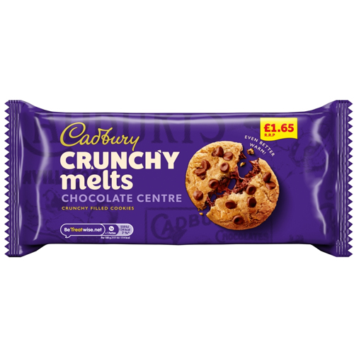 CADBURY CRUNCHY MELTS CHIP COOKIES PMP £1.65 156G