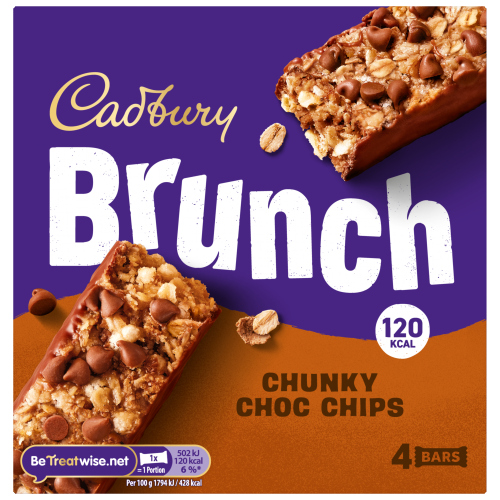 CADBURY BRUNCH BAR CHOC CHIP 4PK 112G