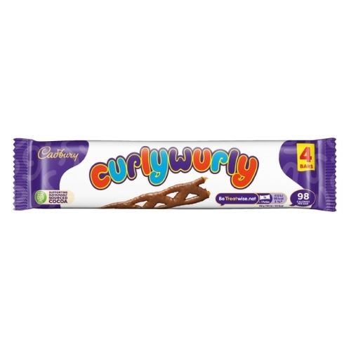 CADBURY CURLY WURLY CHOCOLATE BAR 4PK 86G