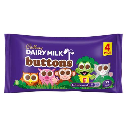 CADBURY DAIRY MILK BUTTONS 5 TREATSIZE CHOCOLATE BAG 5PK 56G