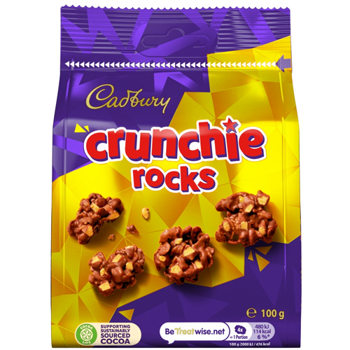 CADBURY CRUNCHIE ROCKS CHOCOLATE BAG 100G