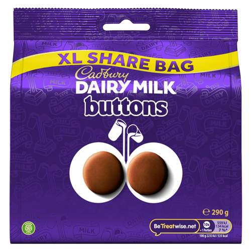 CADBURY DAIRY MILK GIANT BUTTONS CHOCOLATE BAG 290G
