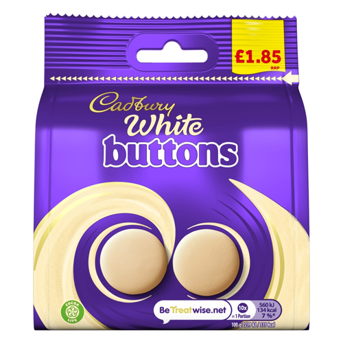 CADBURY WHITE BUTTONS CHOCOLATE PMP £1.85 85G