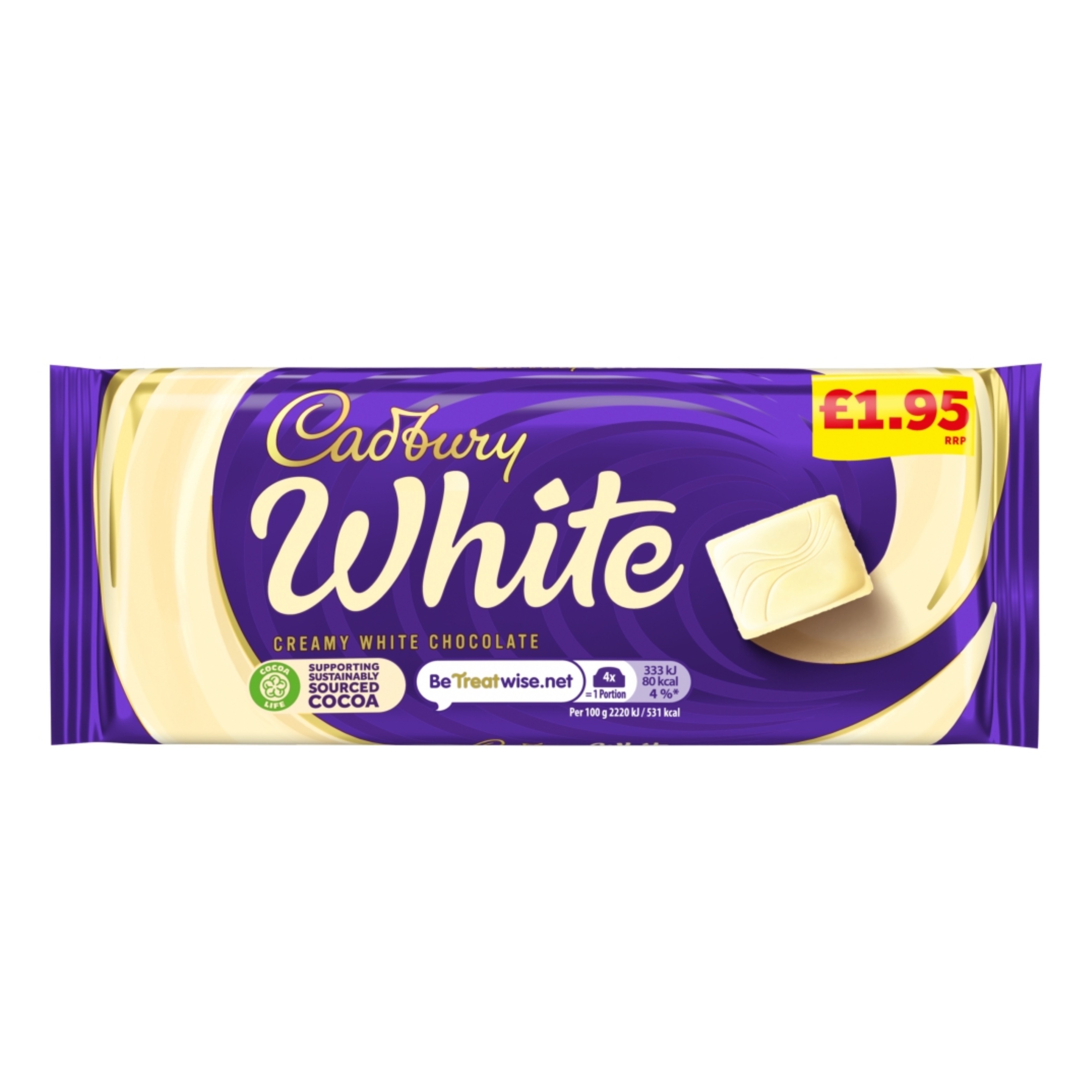 CADBURY DAIRY MILK WHITE CHOCOLATE BLOCK PMP £1.95 90G