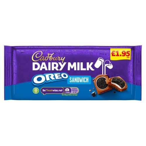 CADBURY DAIRY MILK OREO SANDWICH CHOCOLATE BLOCK PMP £1.95 96G