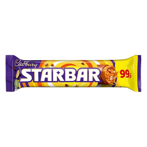 CADBURY STARBAR CHOCOLATE BAR PMP 99P 49G